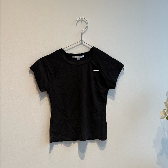 Tops - Black Short Sleeve Tee with Cut Out Detail - Size S